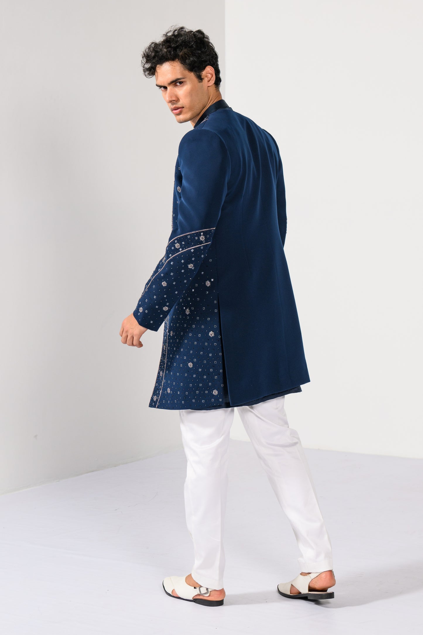 TEAL BLOSSOM ACHKAN SET