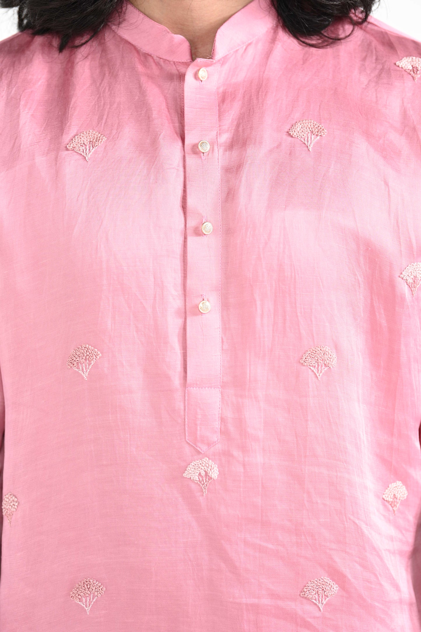 Mauvelous pink work kurta set