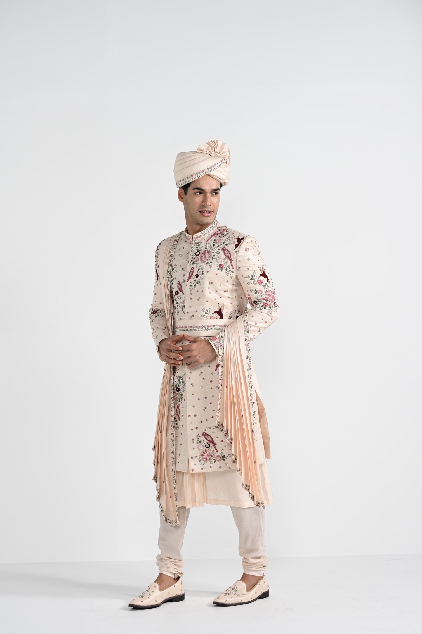 Pastel Pink Sherwani Set
