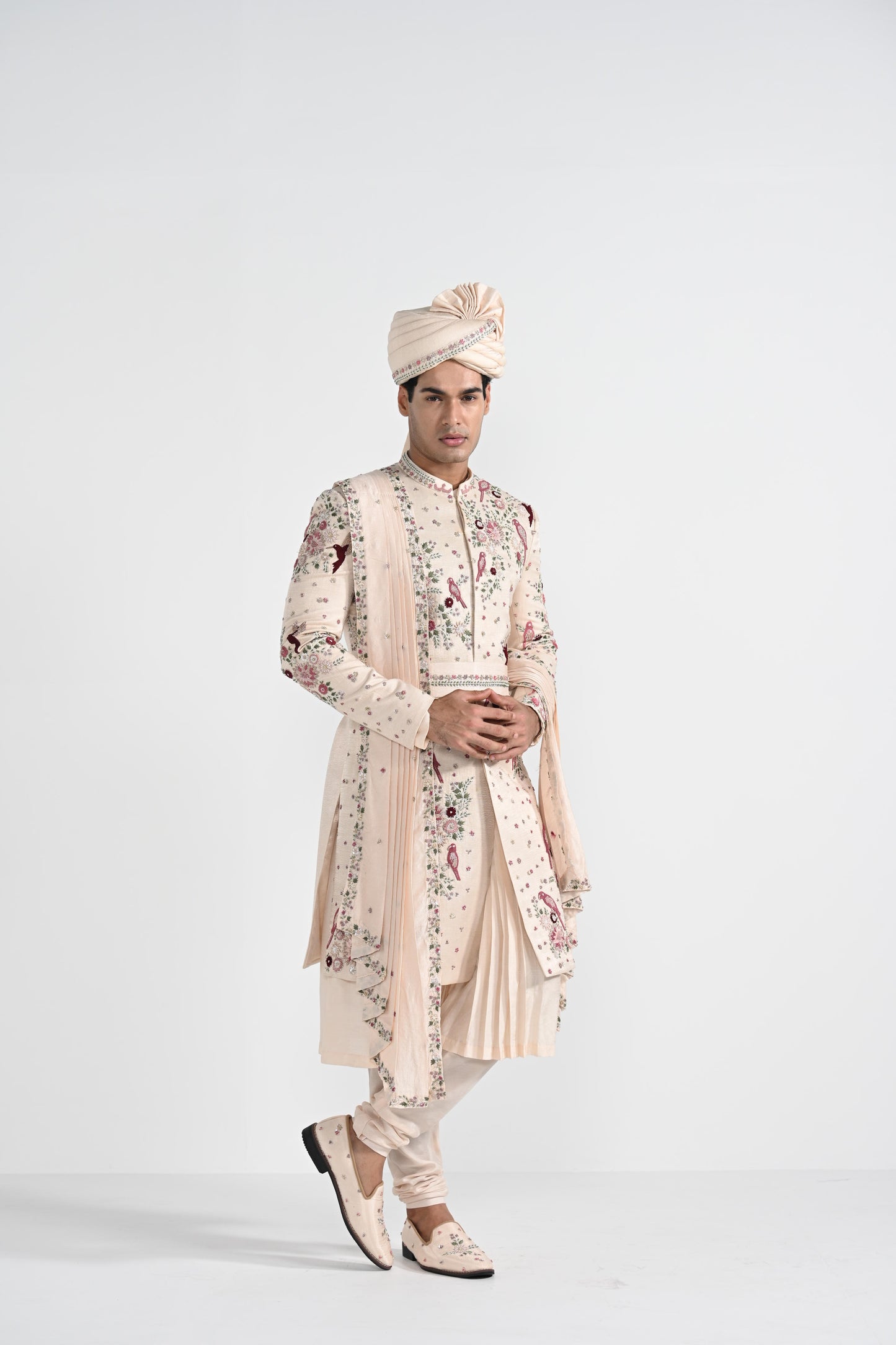 Pastel Pink Sherwani Set