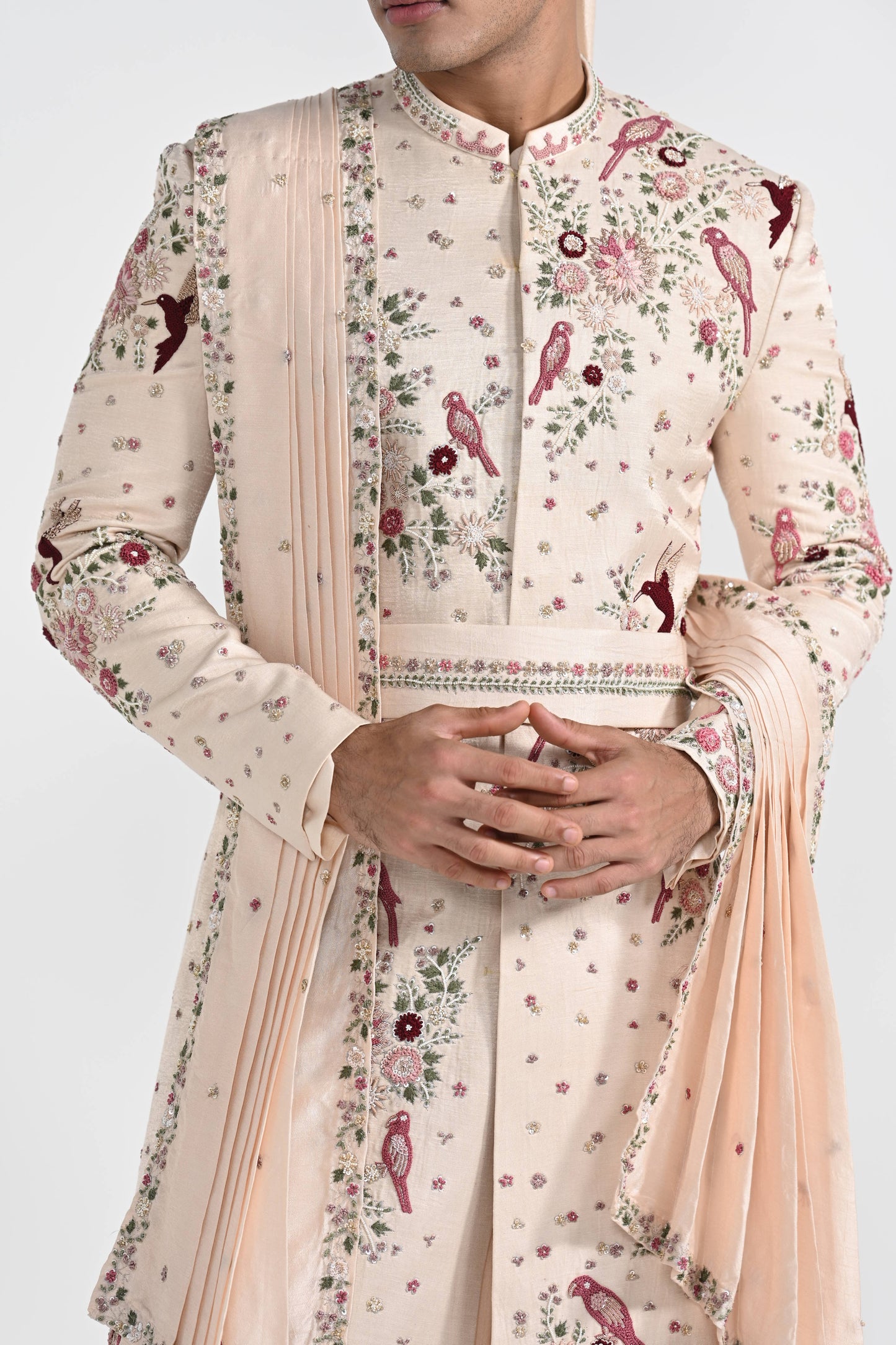 Pastel Pink Sherwani Set