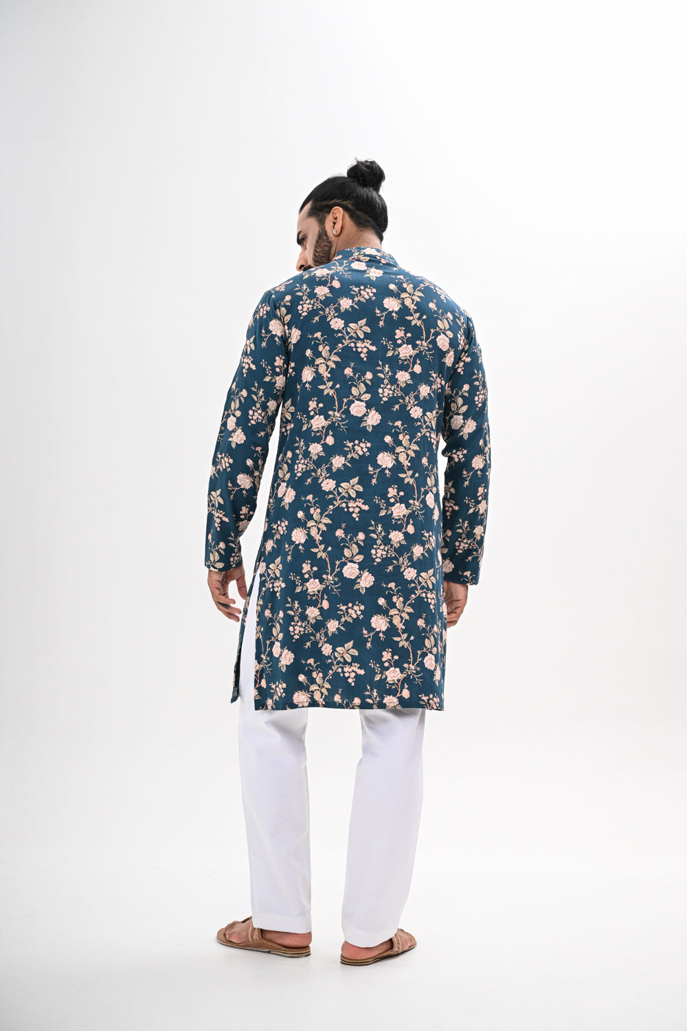 TEAL BLOOM PRINTED KURTA