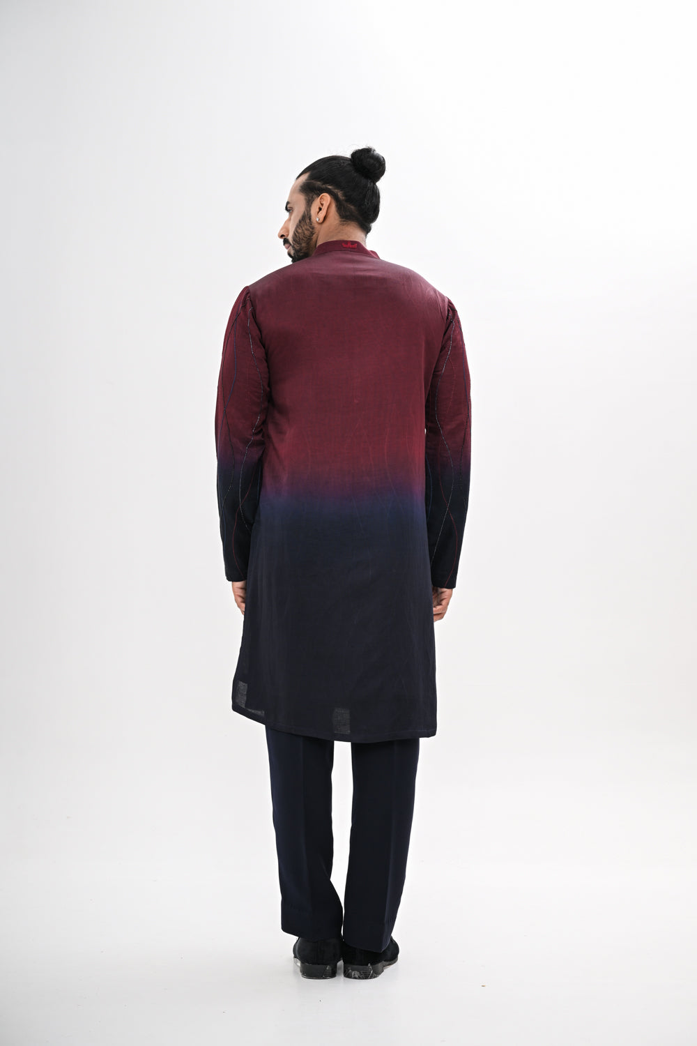 WINE TO NAVY OMBRE KURTA
