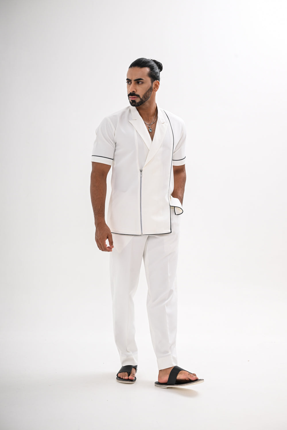 WHITE CORDED CO-ORD SET