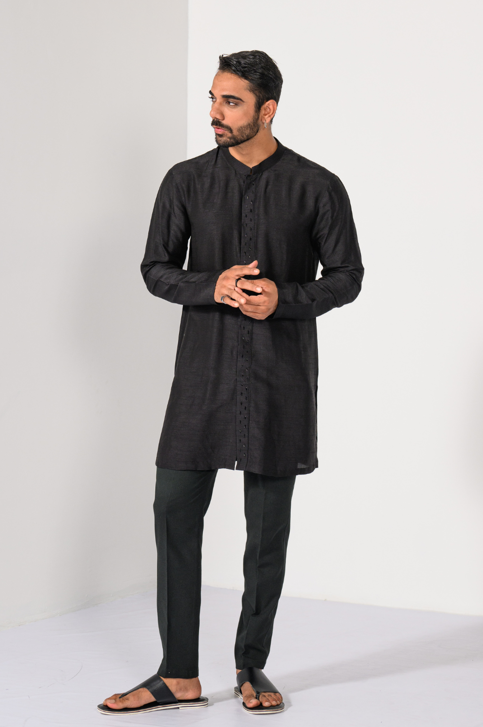 MIDNIGHT MAUVE OMBRE BANDHGALA SET