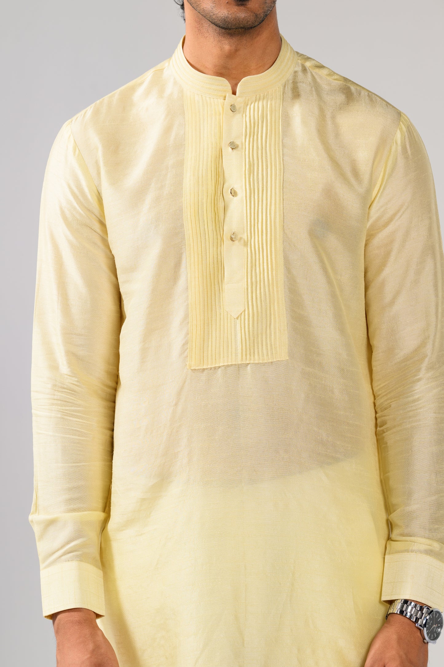 YELLOW CASCADE NEHRU KURTA  SET