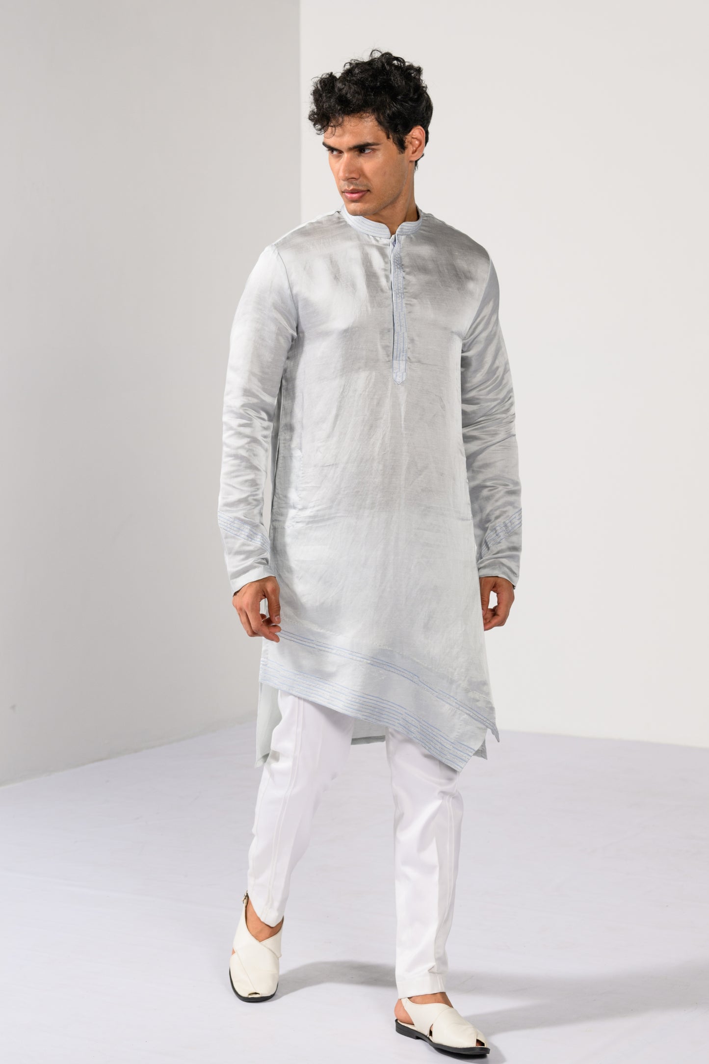 ICY BLUE WAVES NEHRU KURTA  SET