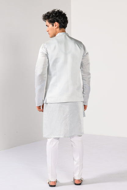 ICY BLUE WAVES NEHRU KURTA  SET
