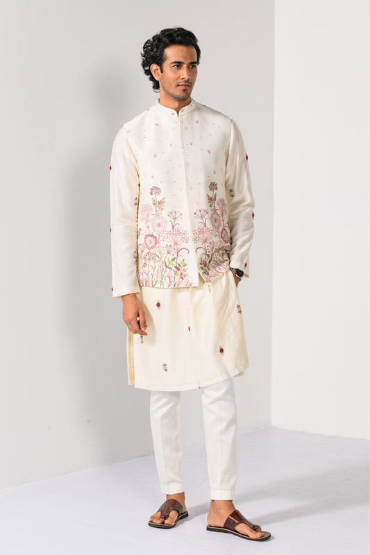 FLORAL FINESSE NEHRU KURTA  SET