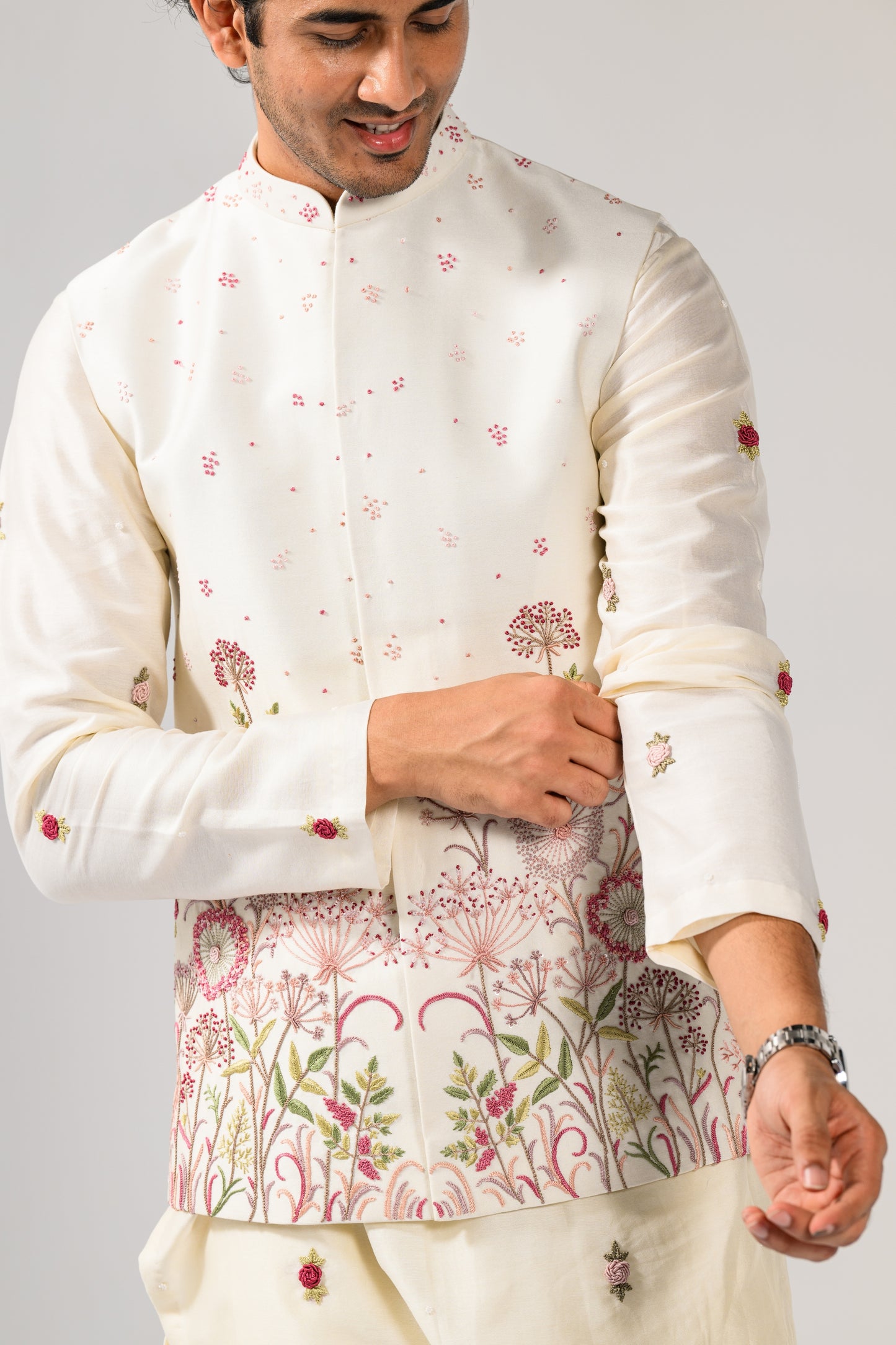FLORAL FINESSE NEHRU KURTA  SET