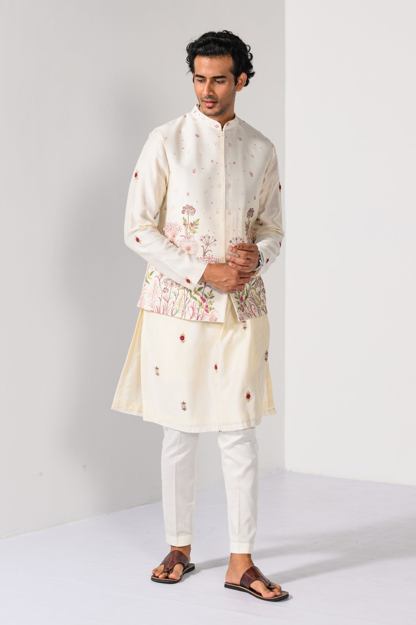 FLORAL FINESSE NEHRU KURTA  SET