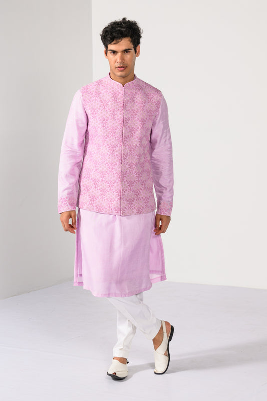 FLORAL CHARM NEHRU KURTA  SET