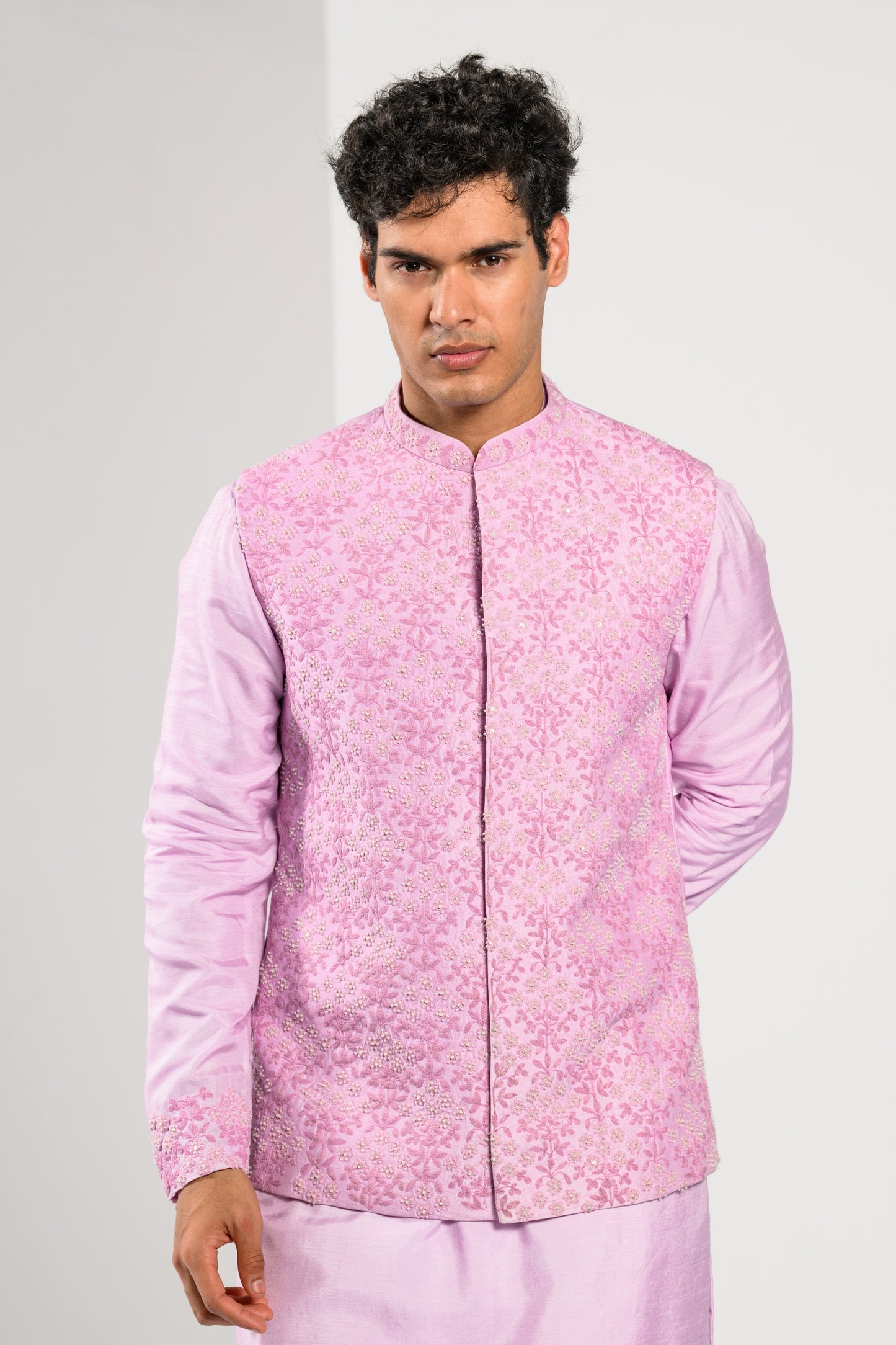 FLORAL CHARM NEHRU KURTA  SET