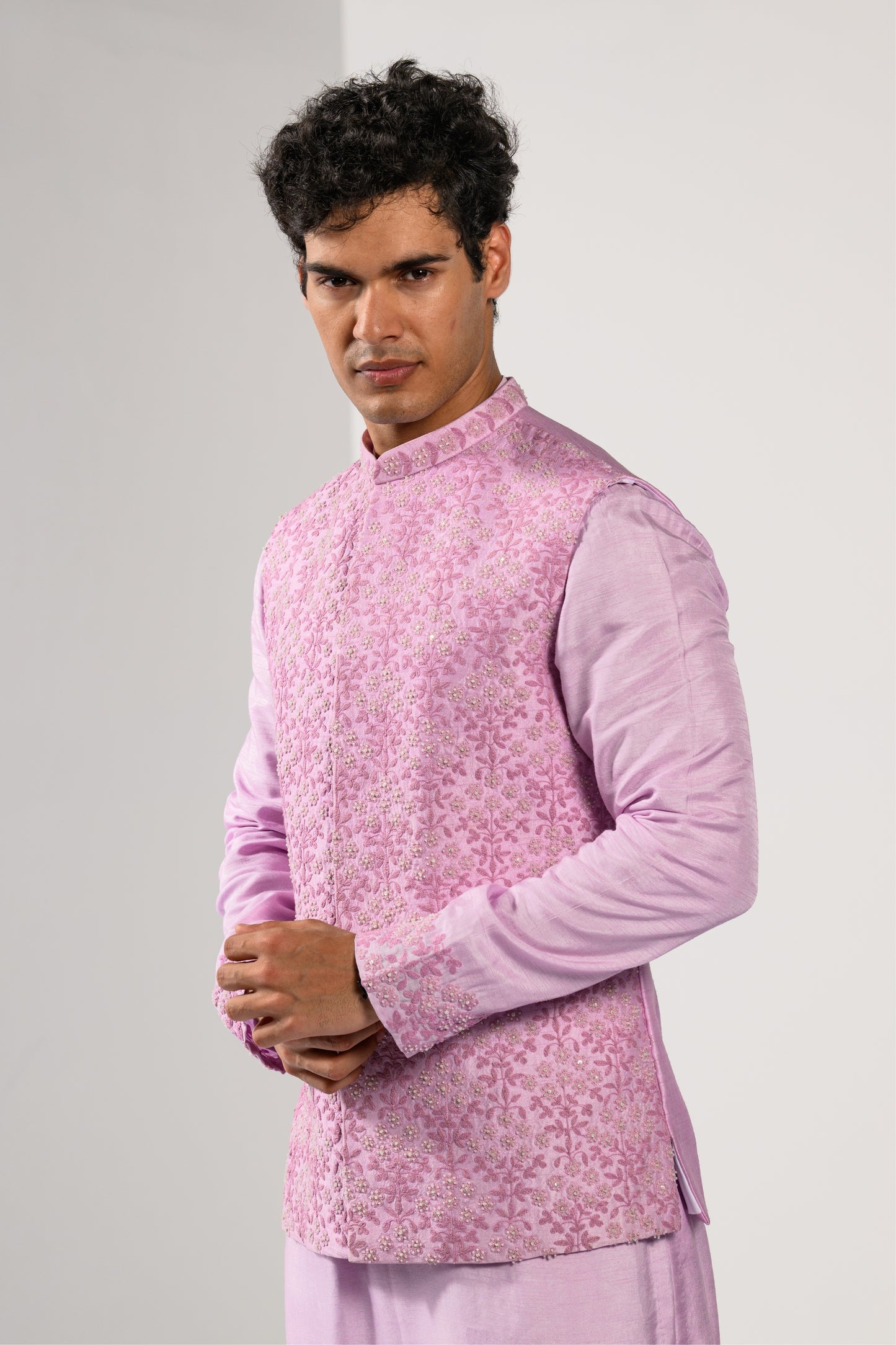 FLORAL CHARM NEHRU KURTA  SET