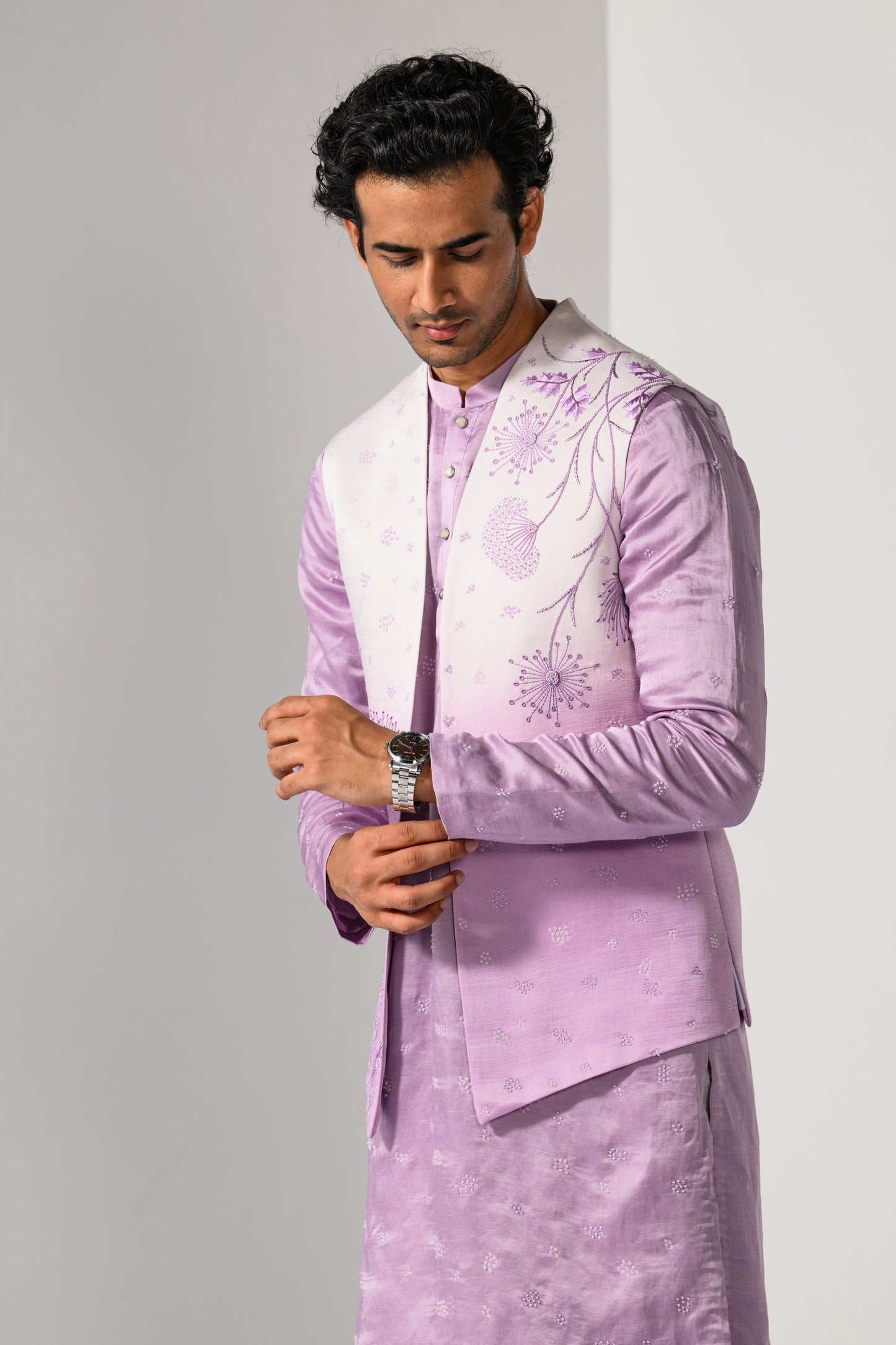 LILAC OMBRE NEHRU KURTA  SET