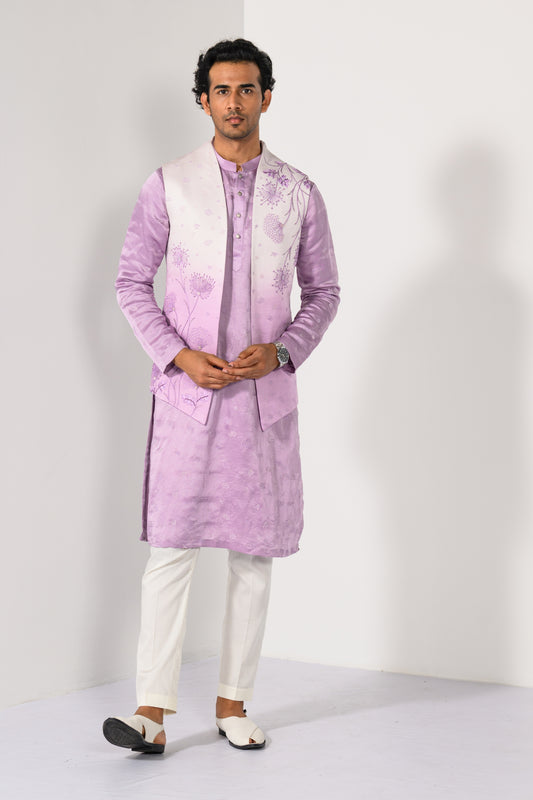 LILAC OMBRE NEHRU KURTA  SET