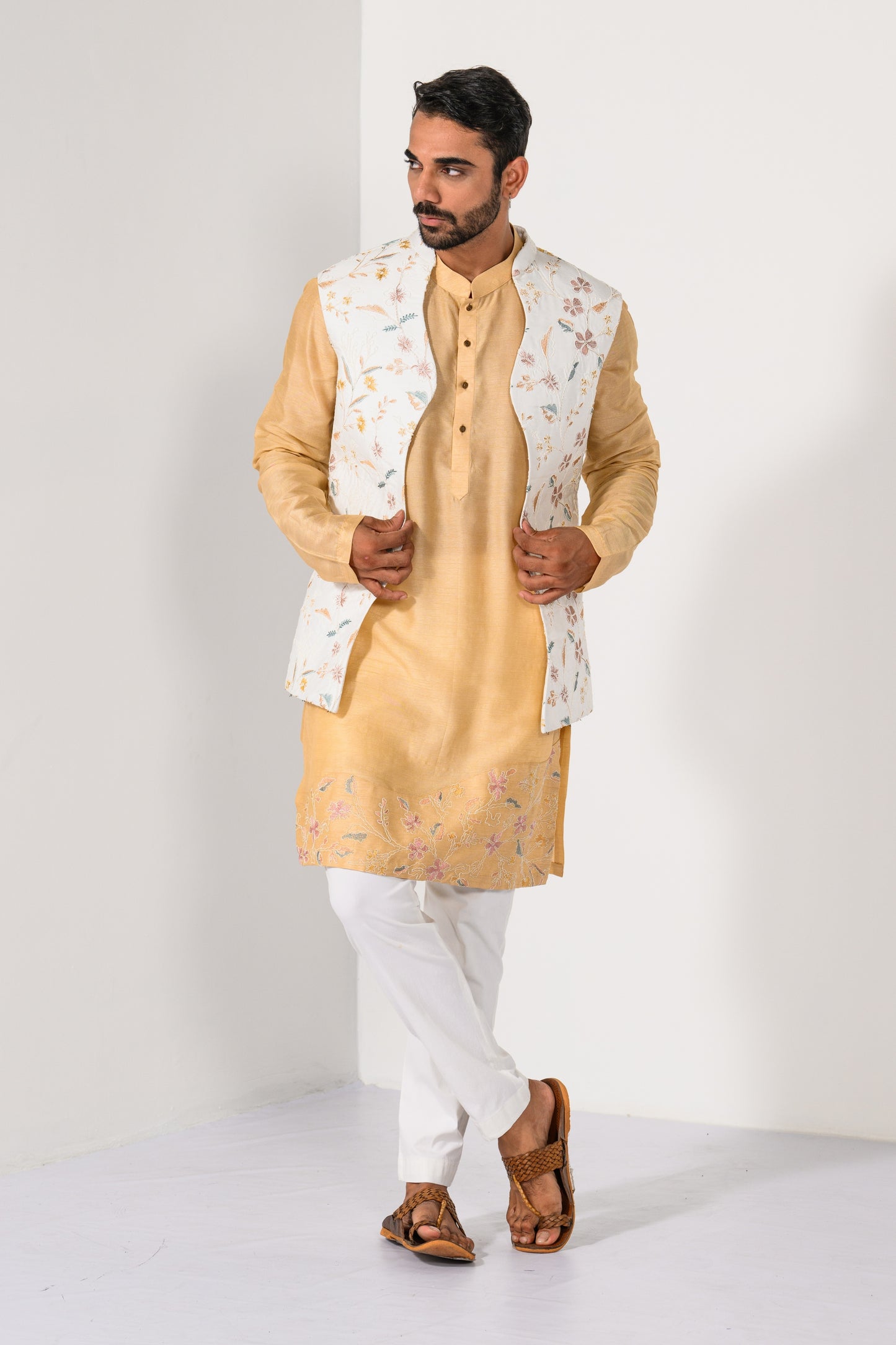FLORAL LUXE NEHRU KURTA  SET