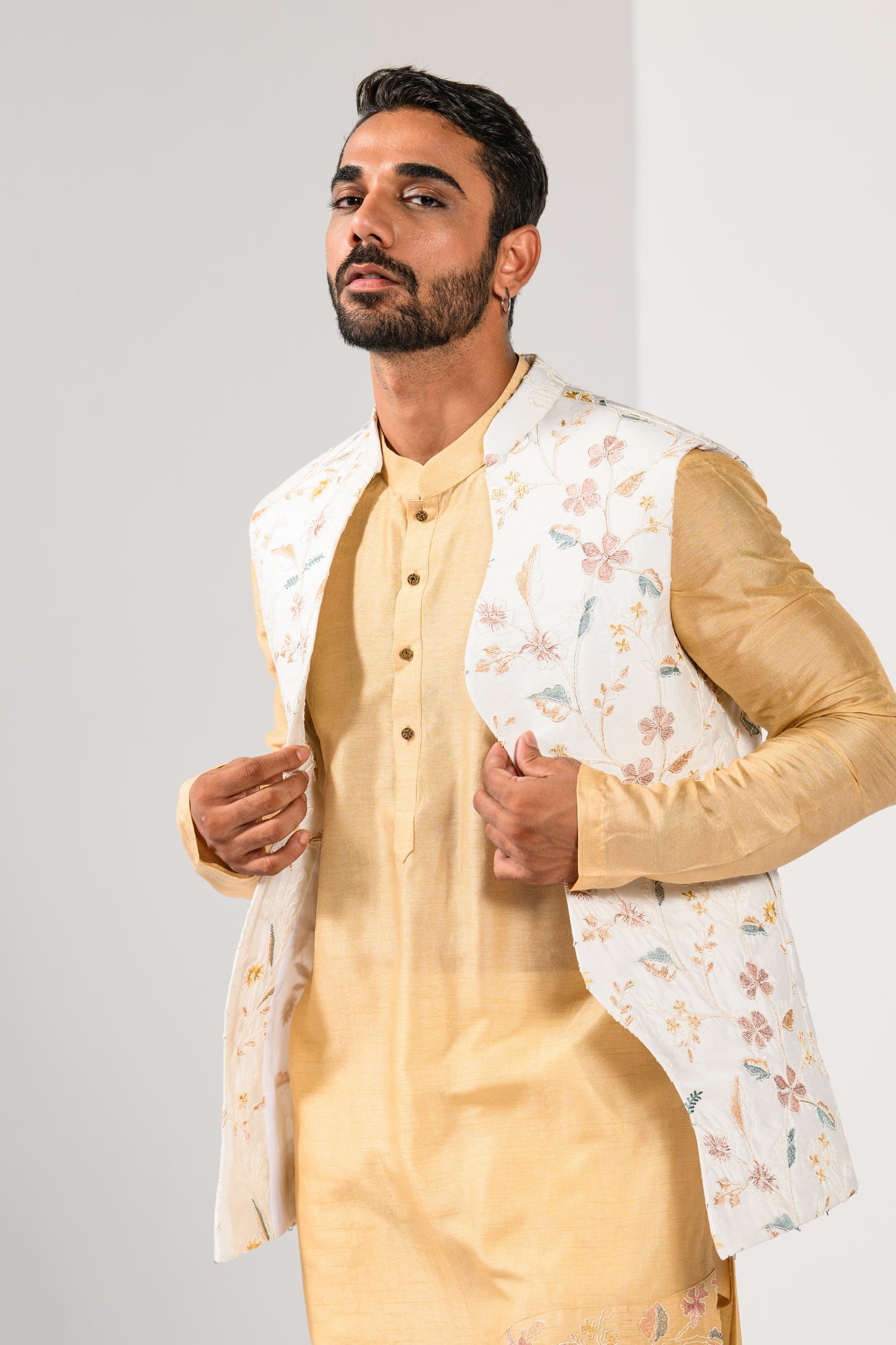 FLORAL LUXE NEHRU KURTA  SET