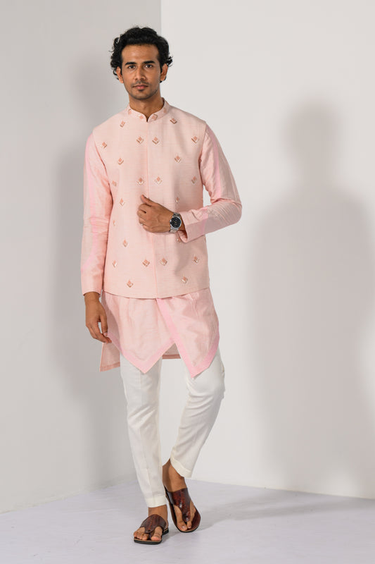 BLUSH BUTTA NEHRU KURTA  SET