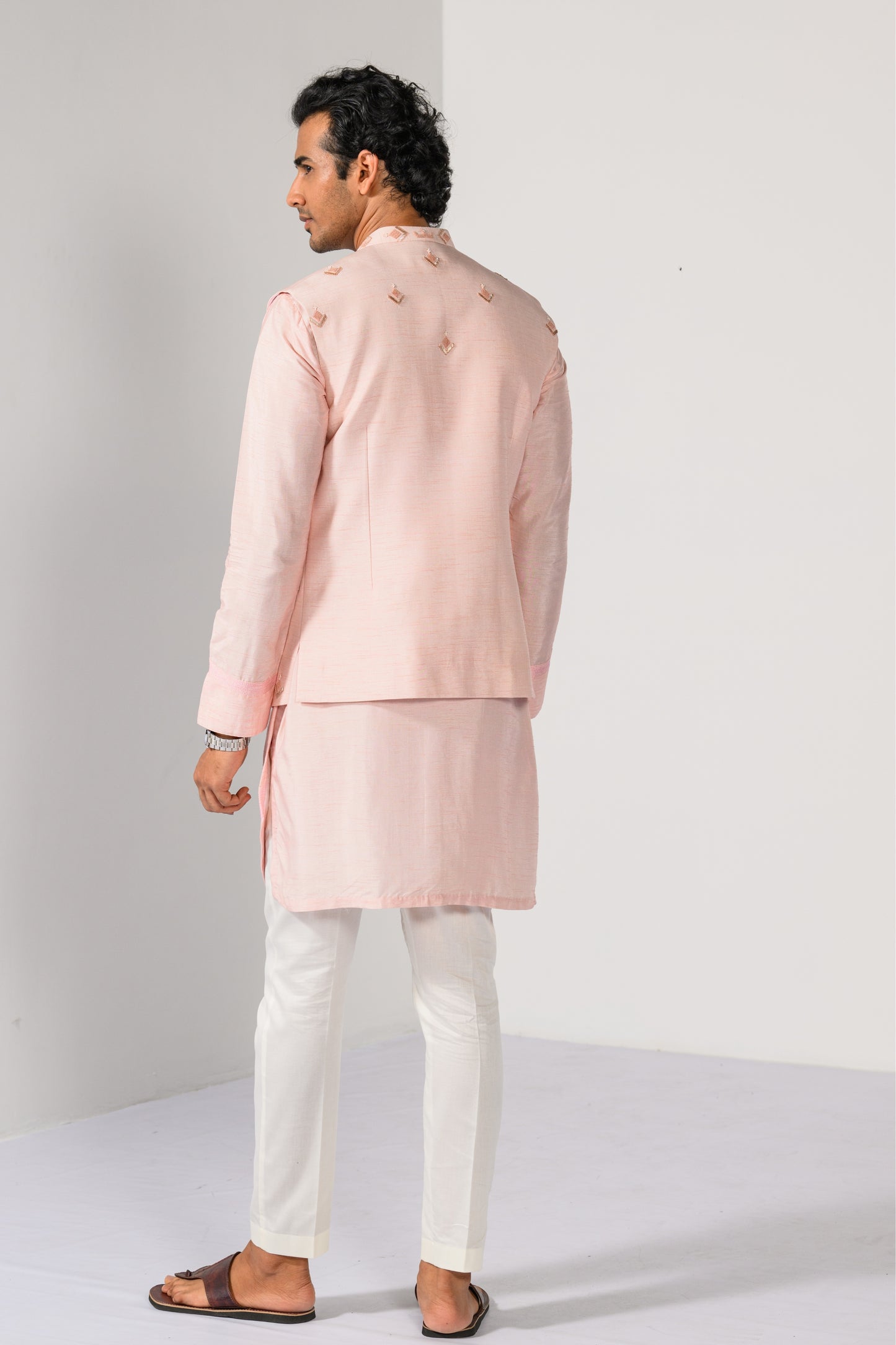 BLUSH BUTTA NEHRU KURTA  SET