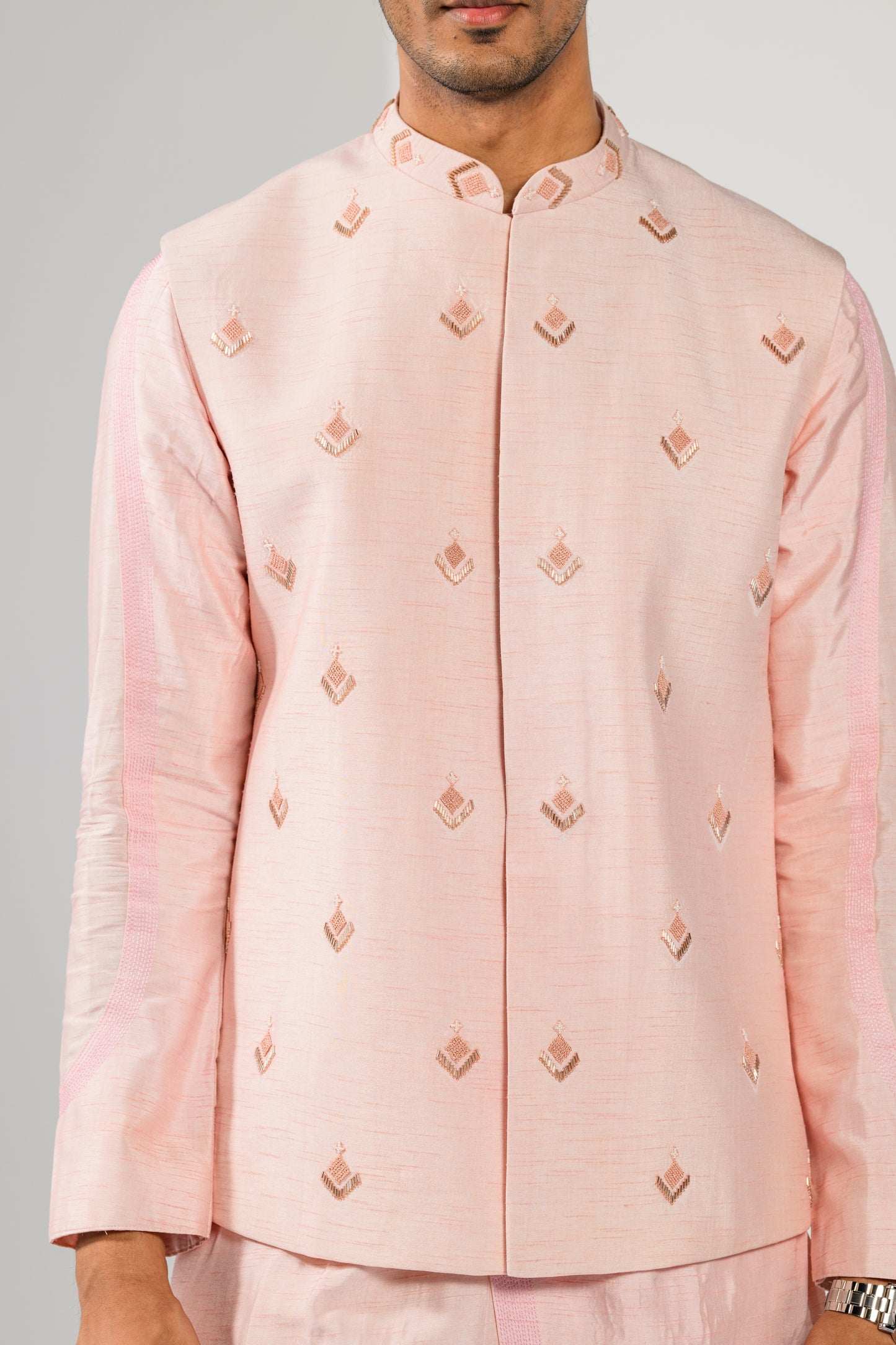 BLUSH BUTTA NEHRU KURTA  SET