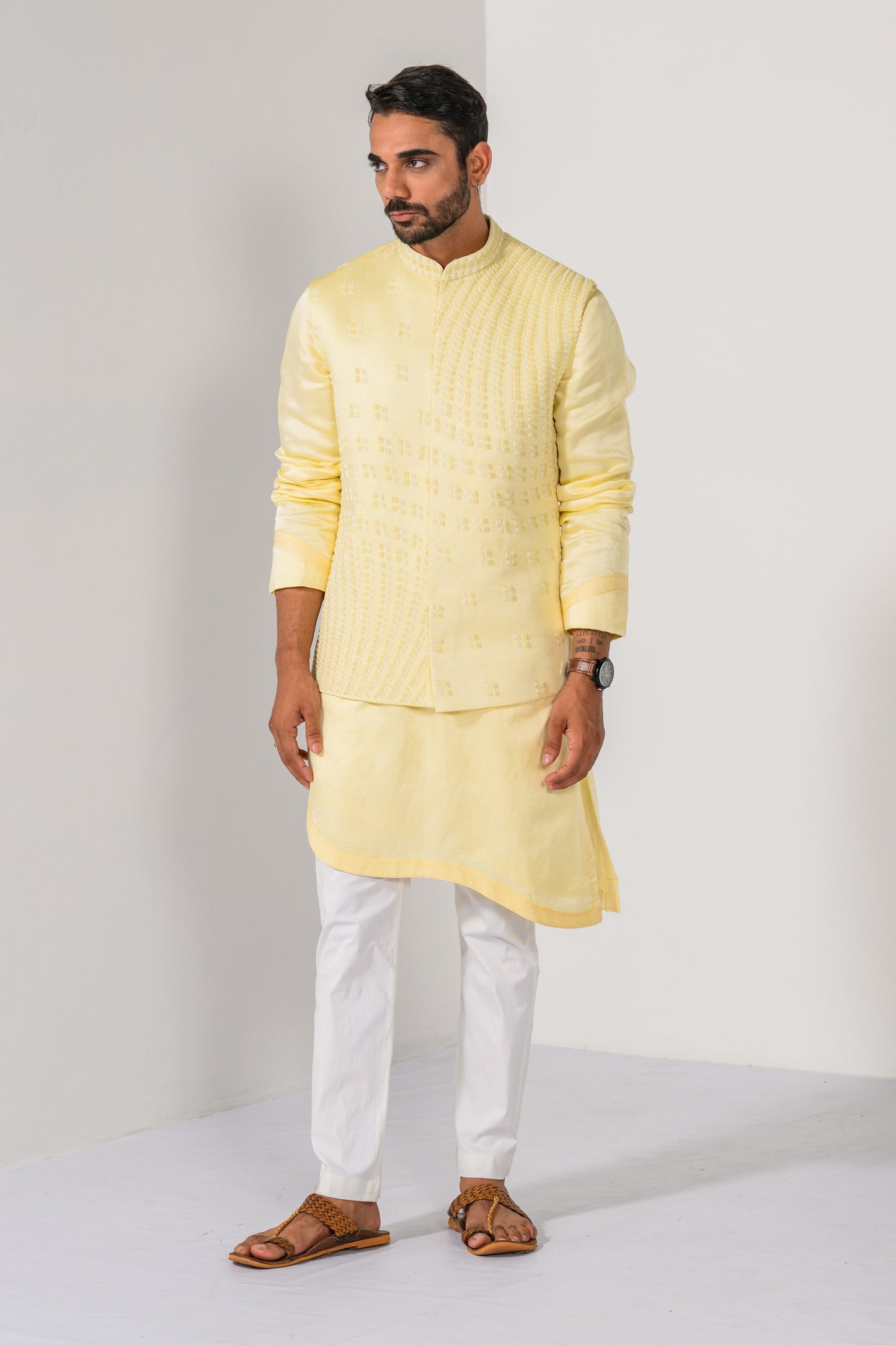 RADIANT SUNBURST NEHRU KURTA  SET