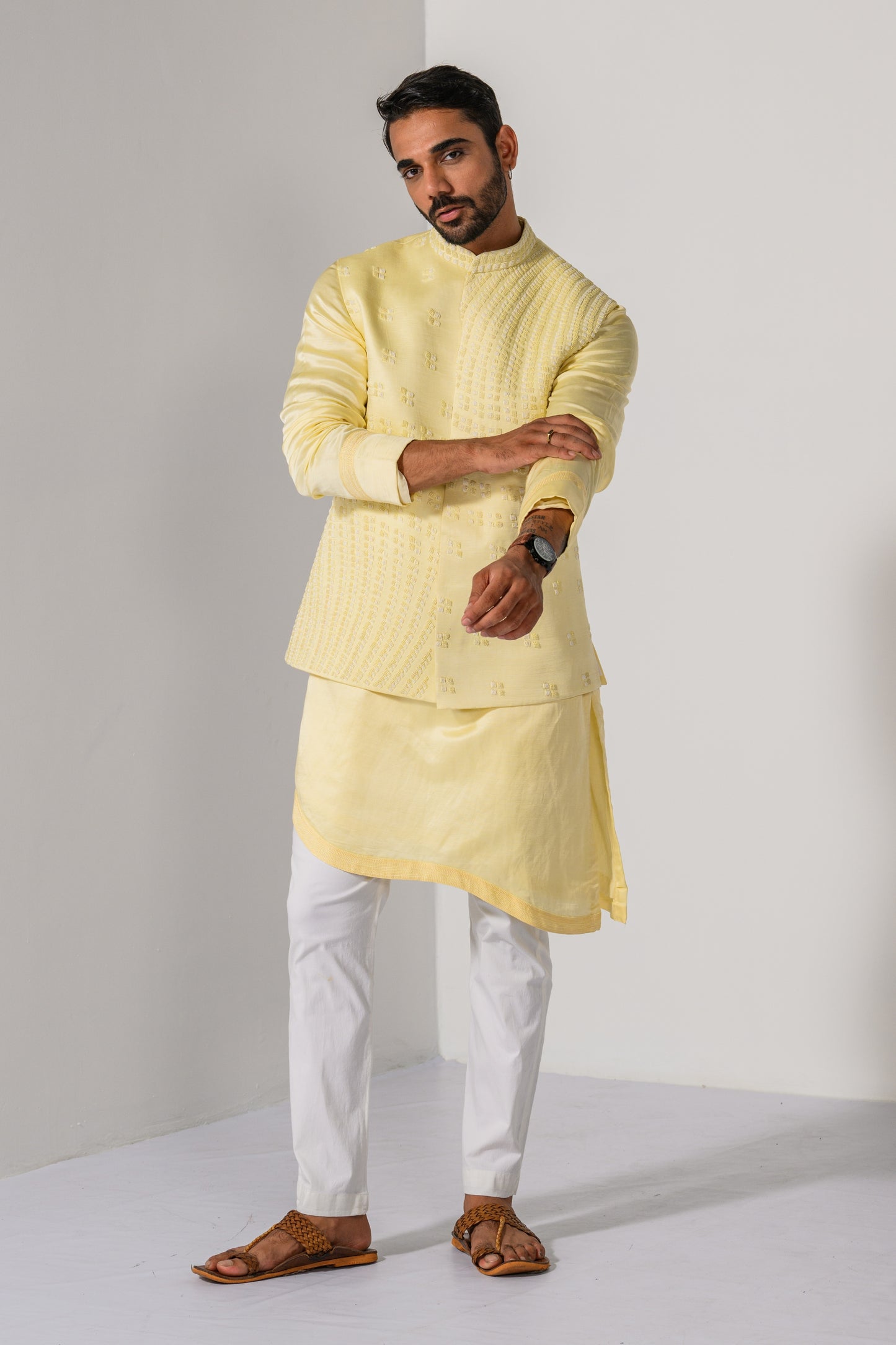 RADIANT SUNBURST NEHRU KURTA  SET