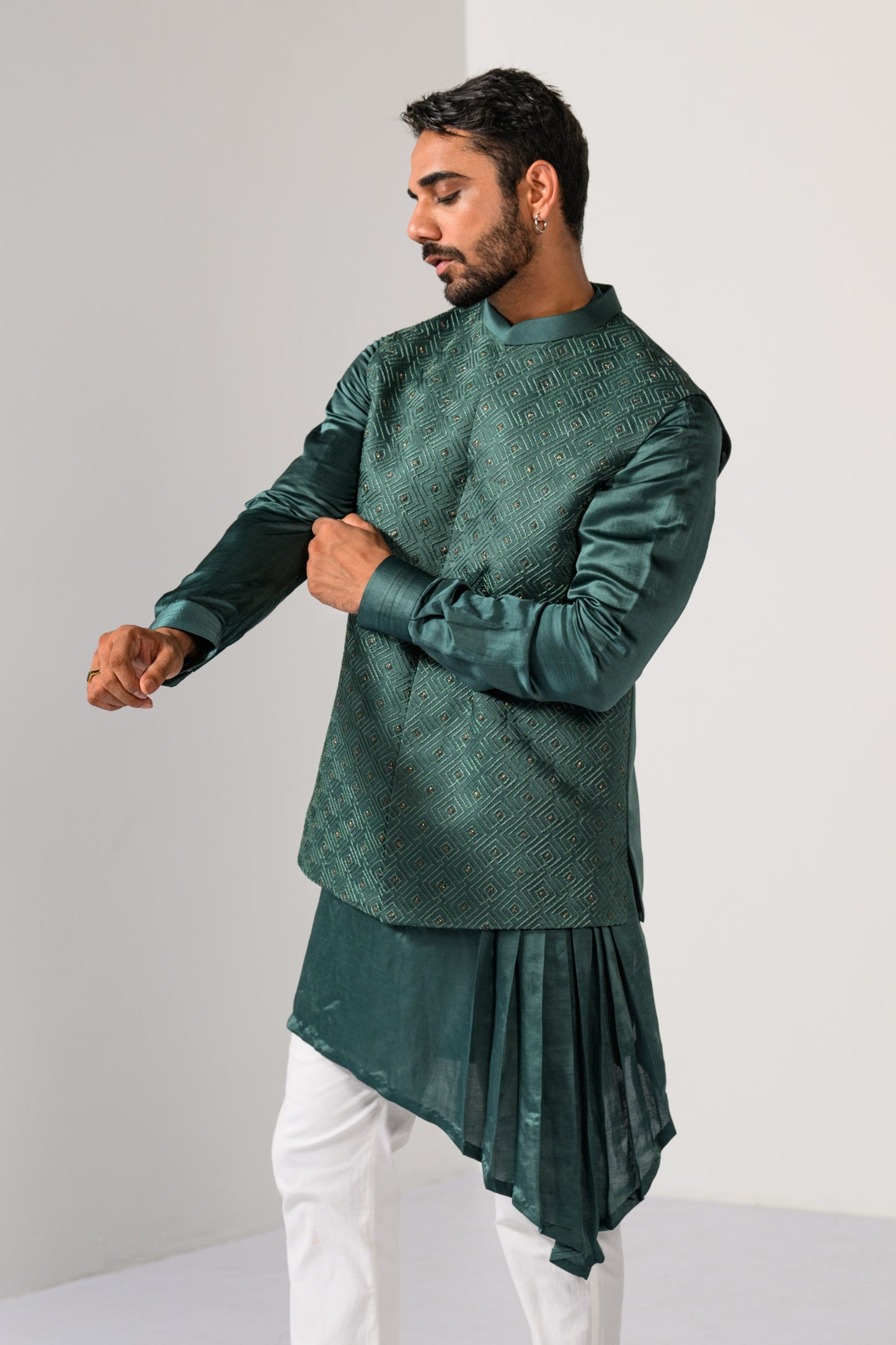 JADE PATTERN NEHRU KURTA  SET