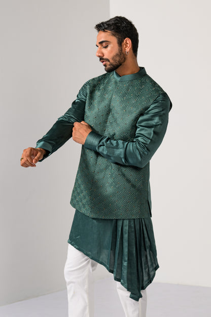 JADE PATTERN NEHRU KURTA  SET