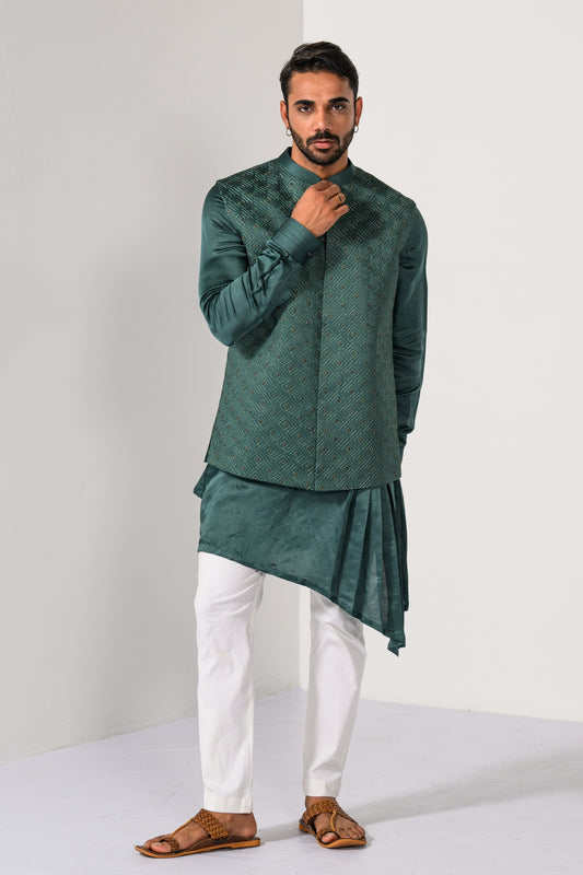 JADE PATTERN NEHRU KURTA  SET