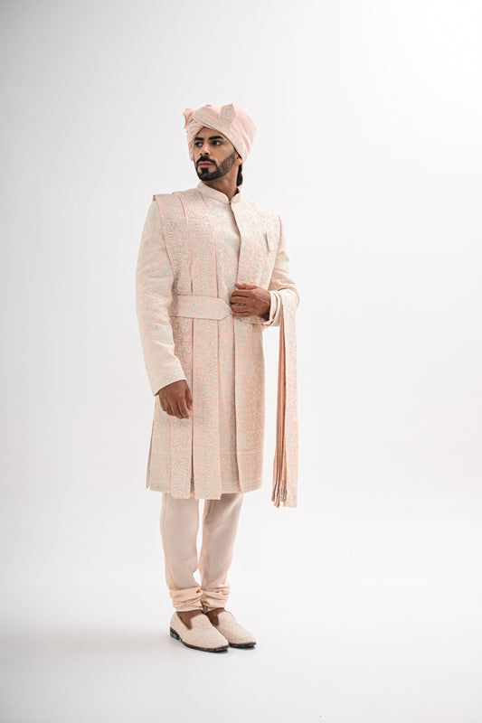 BLUSH PINK SHERWANI SET