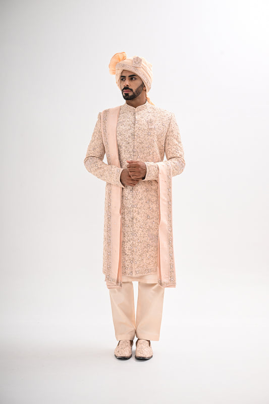 PEACH DORI SHERWANI SET