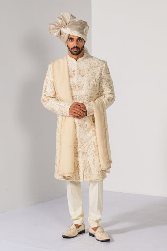 ROYAL IVORY SHERWANI SET