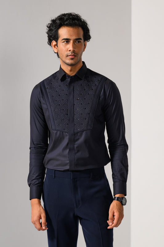 GEOMETRIC QUILTED SHIRT