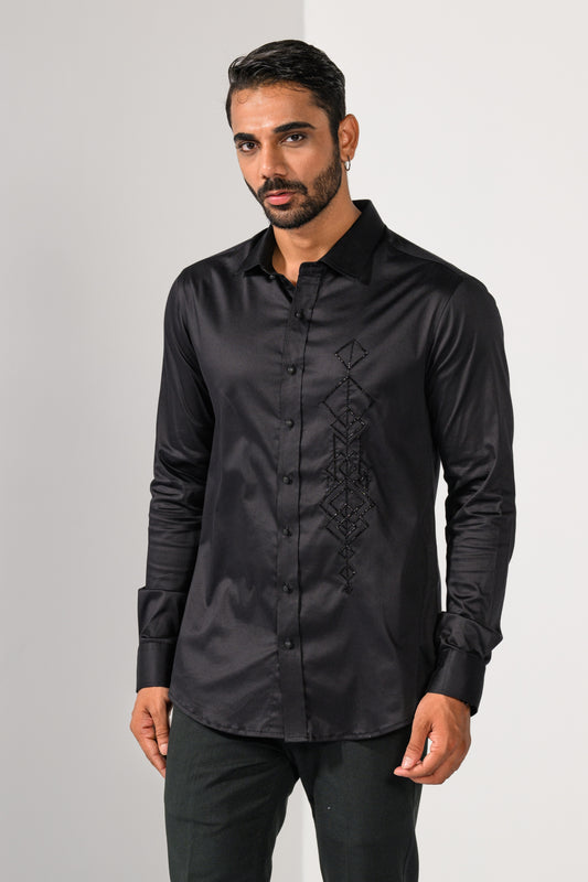 GEOMETRIC PANEL SHIRT