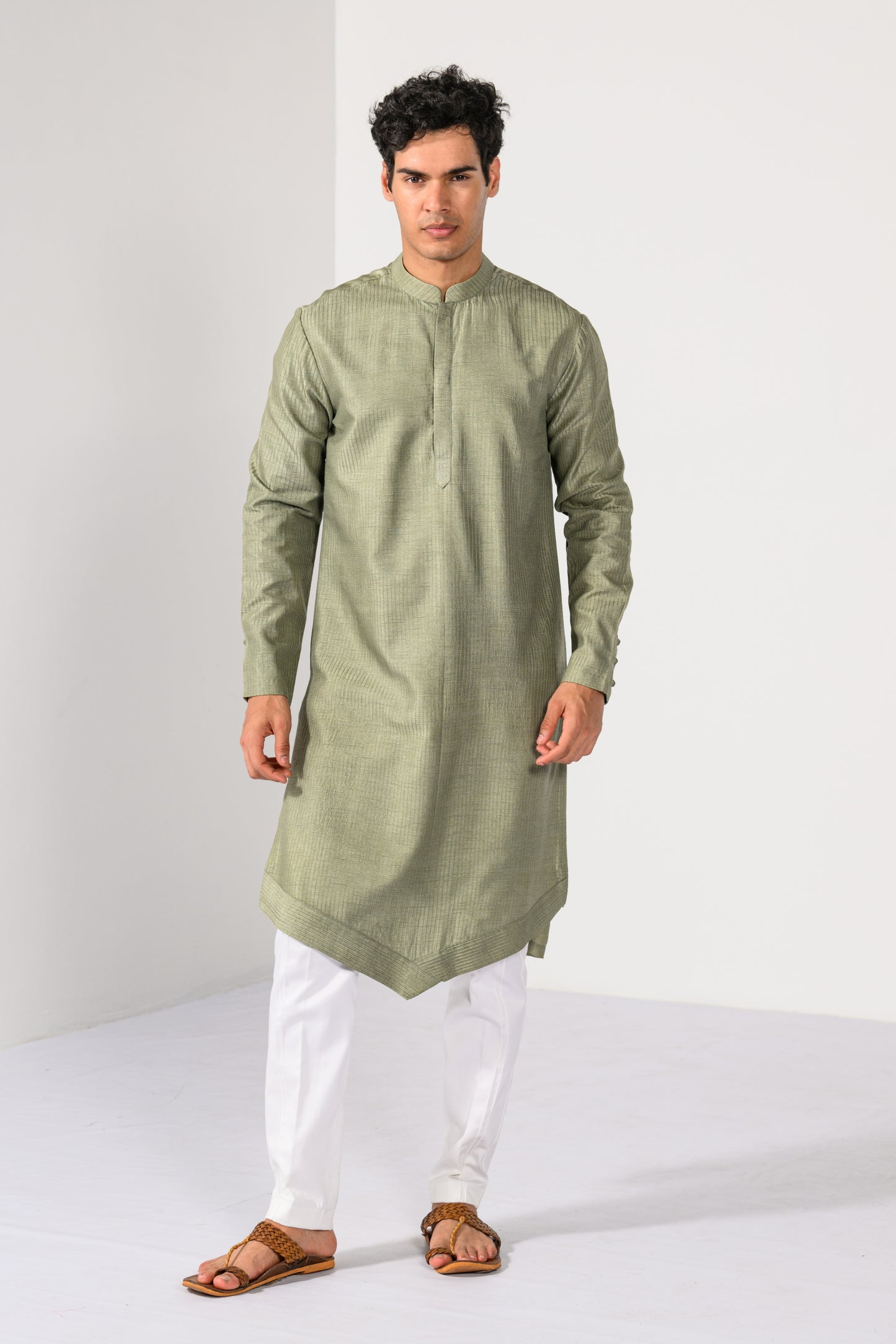 OLIVE HERITAGE NEHRU KURTA  SET