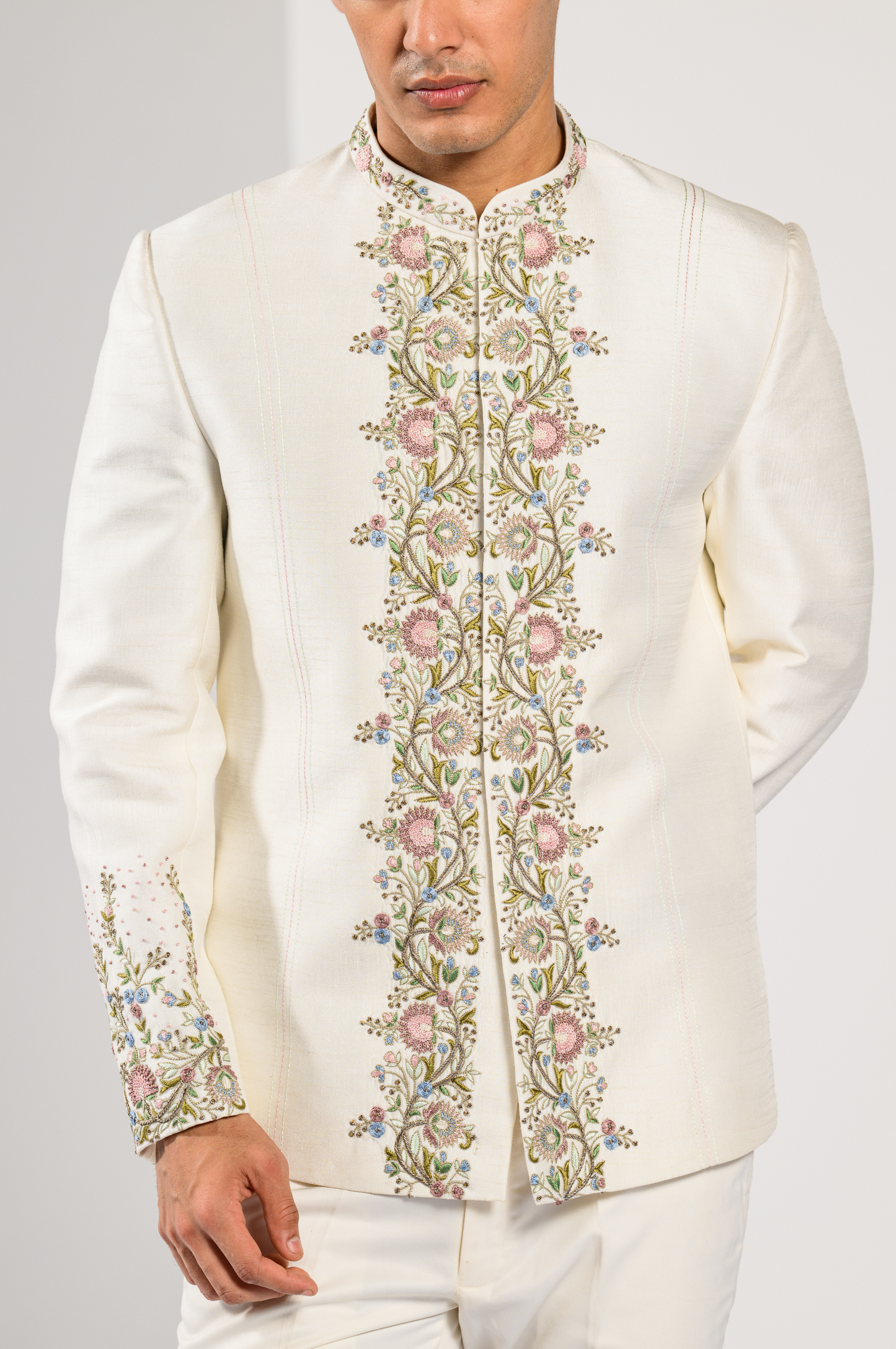 IVORY BLOSSOM BANDHGALA SET