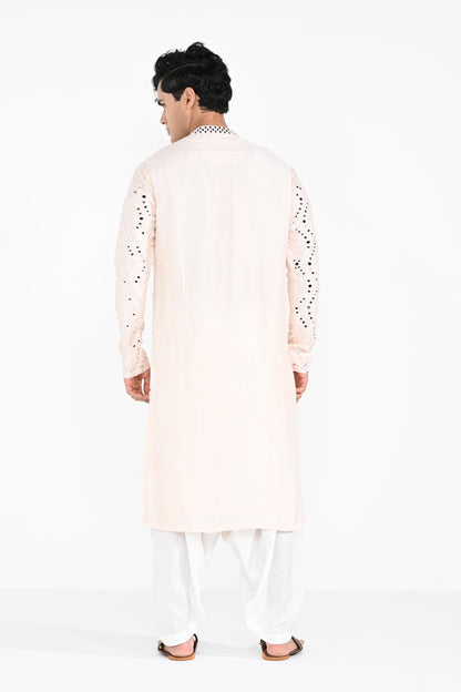 Blush Pink mirror work kurta set