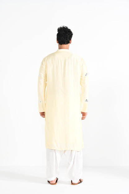 Lemon Yellow Mirror Work Kurta Set