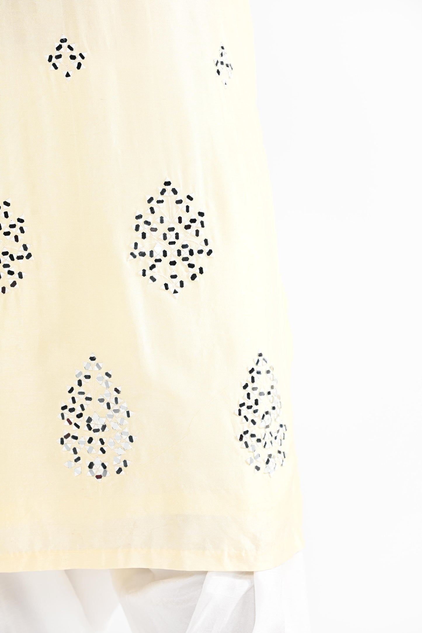 Lemon Yellow Mirror Work Kurta Set