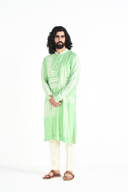 Light Pea Green  kurta set