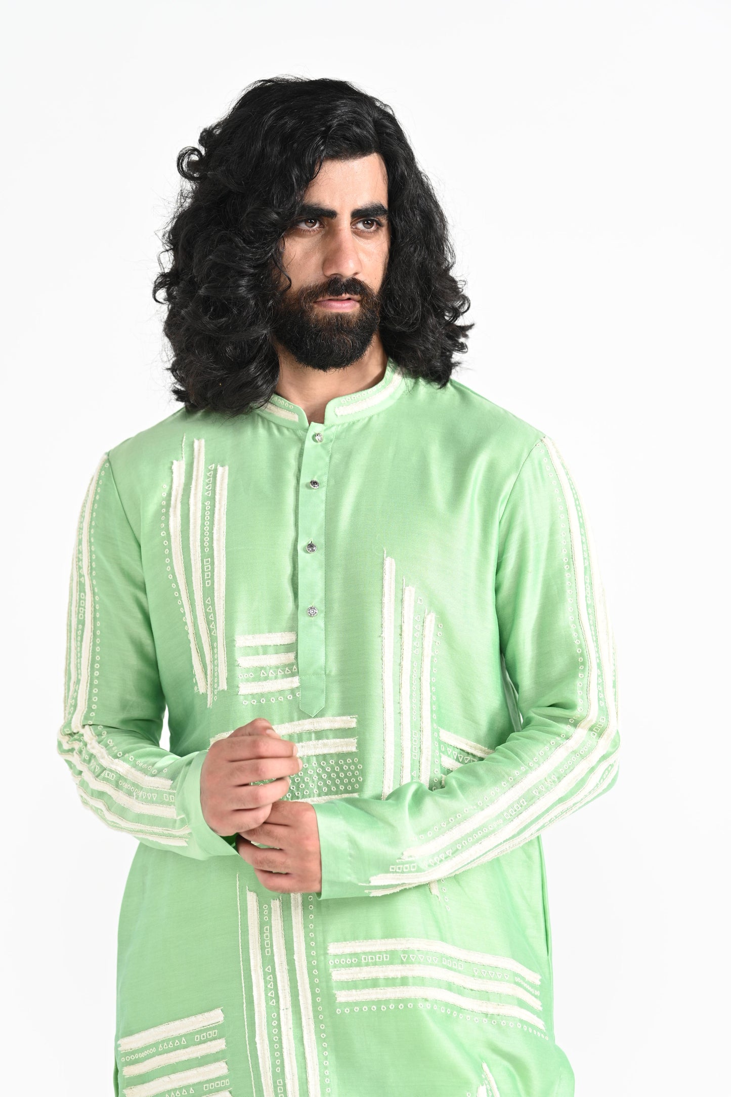 Light Pea Green  kurta set