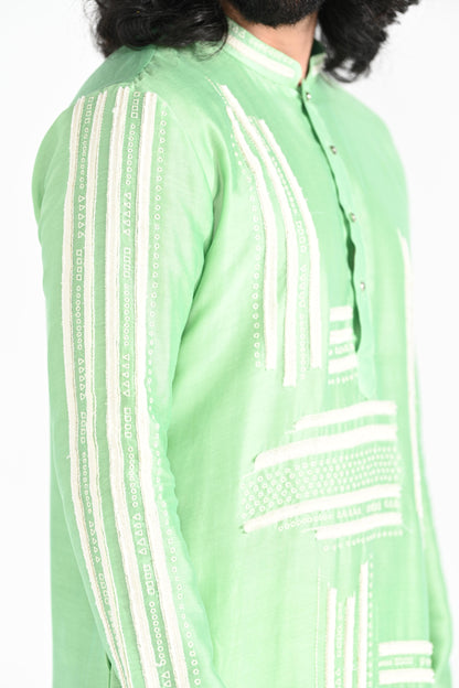 Light Pea Green  kurta set