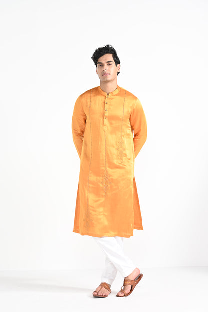 Gold Finch Yellow work kurta set