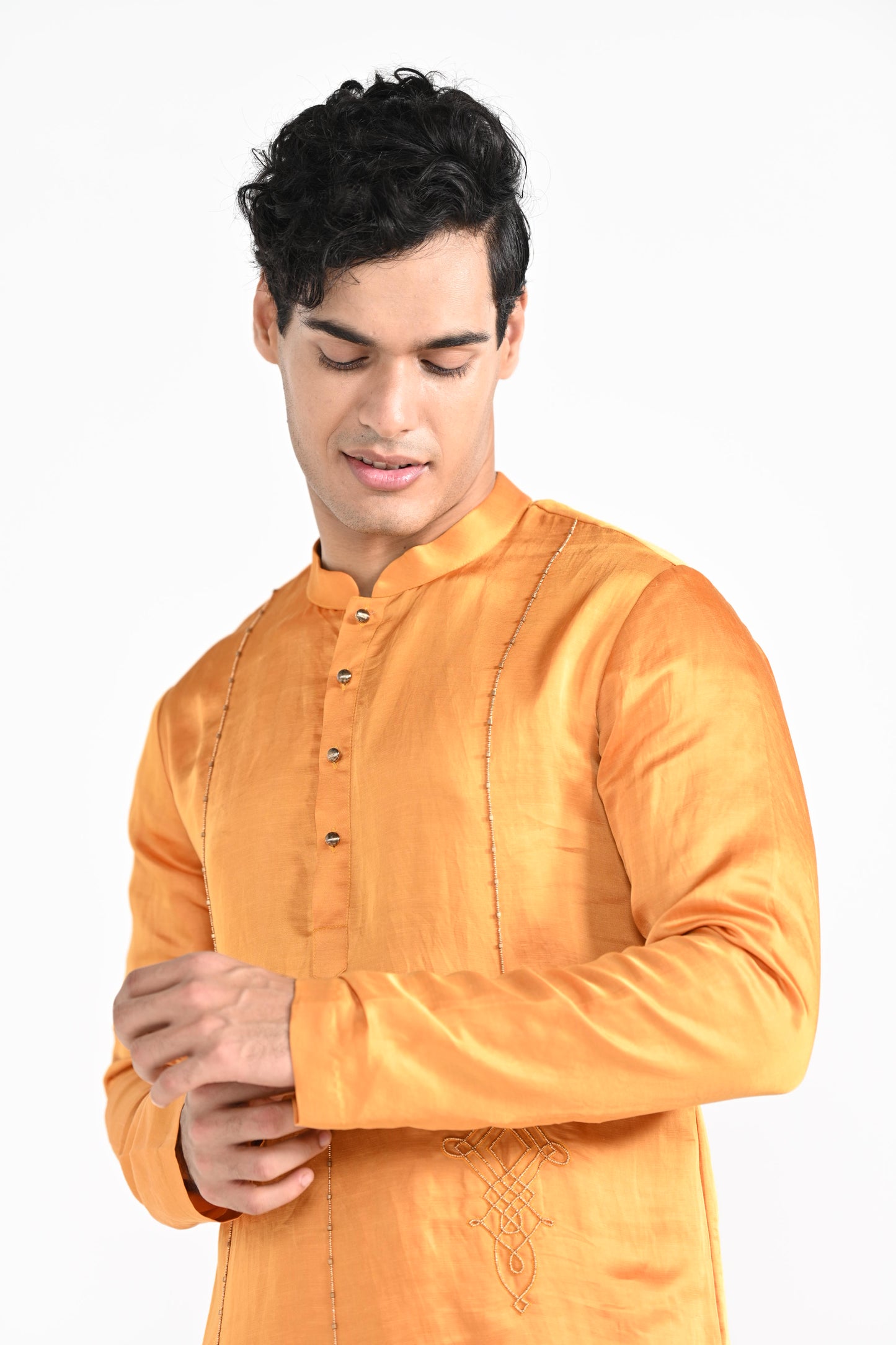 Gold Finch Yellow work kurta set