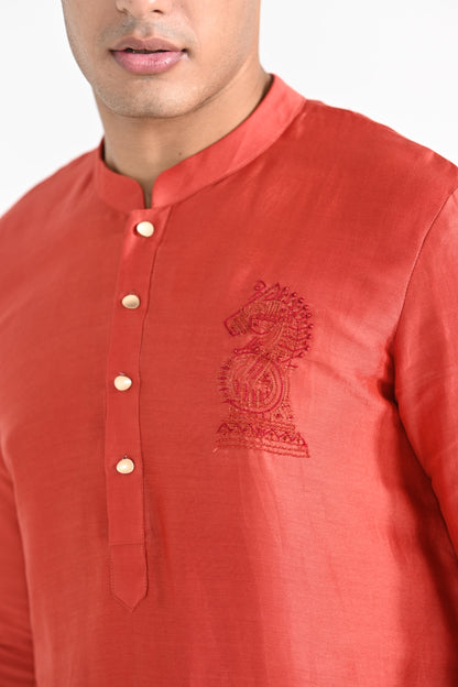 Tangy Orange kurta set