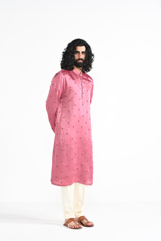 French Pink work kurta set