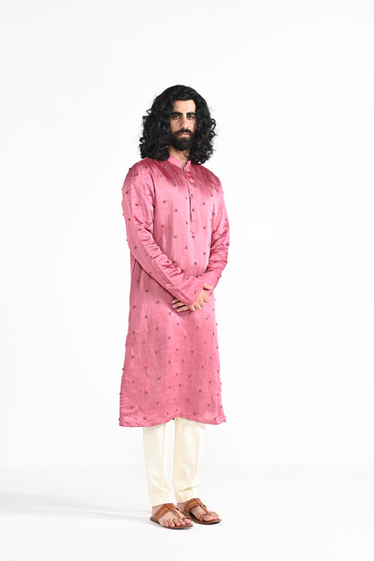 French Pink work kurta set