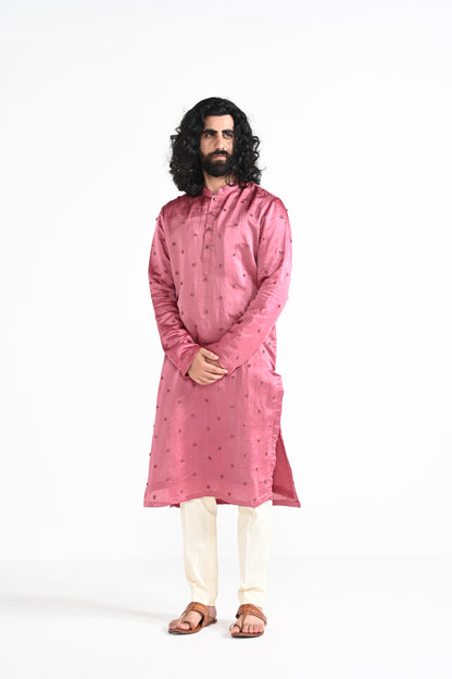 French Pink work kurta set