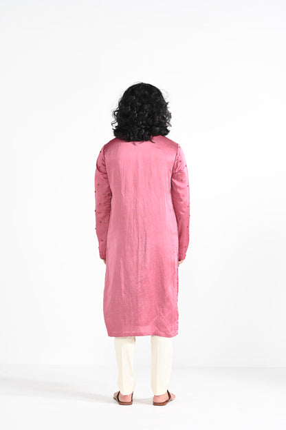 French Pink work kurta set